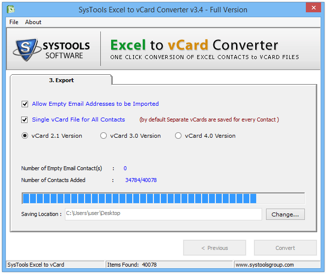 export excel contacts to vcf